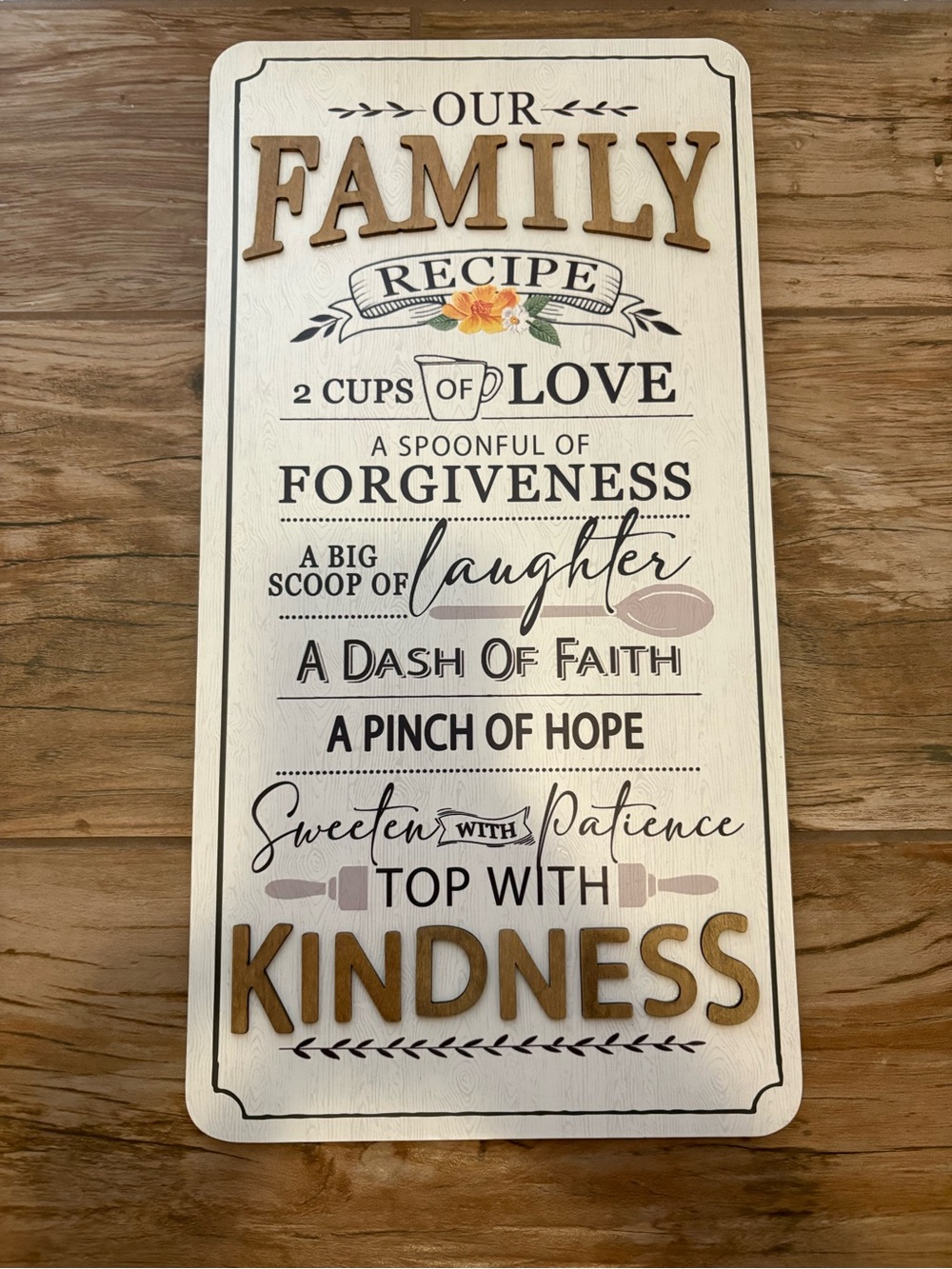 Wall Decor Our Family Recipe Sign